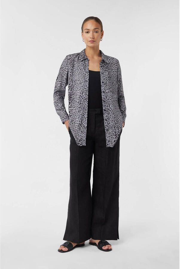 Comma Regular fit lange blouse van viscose met knoopsluiting - Foto 2