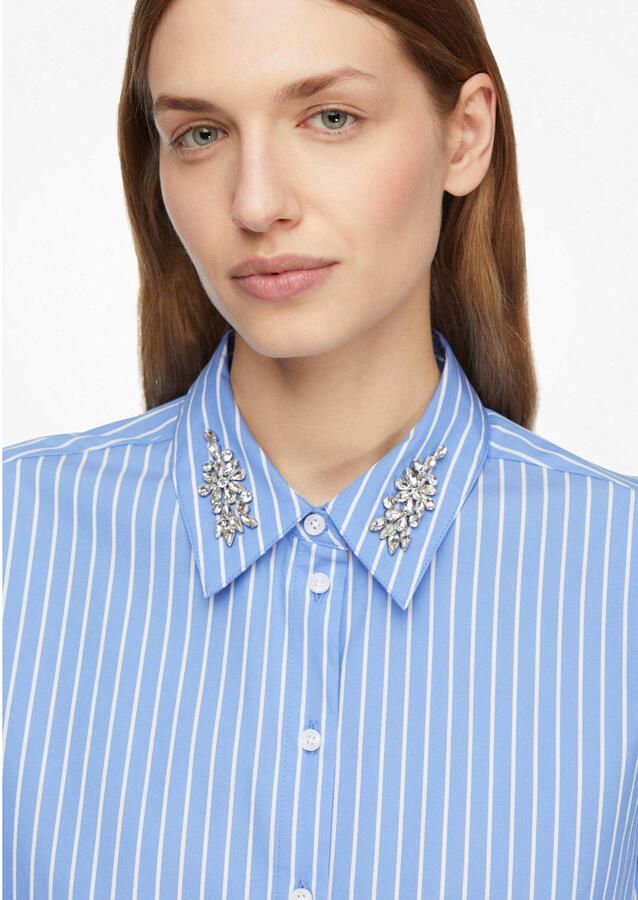 Comma Regular fit overhemdblouse met siersteentjes - Foto 2