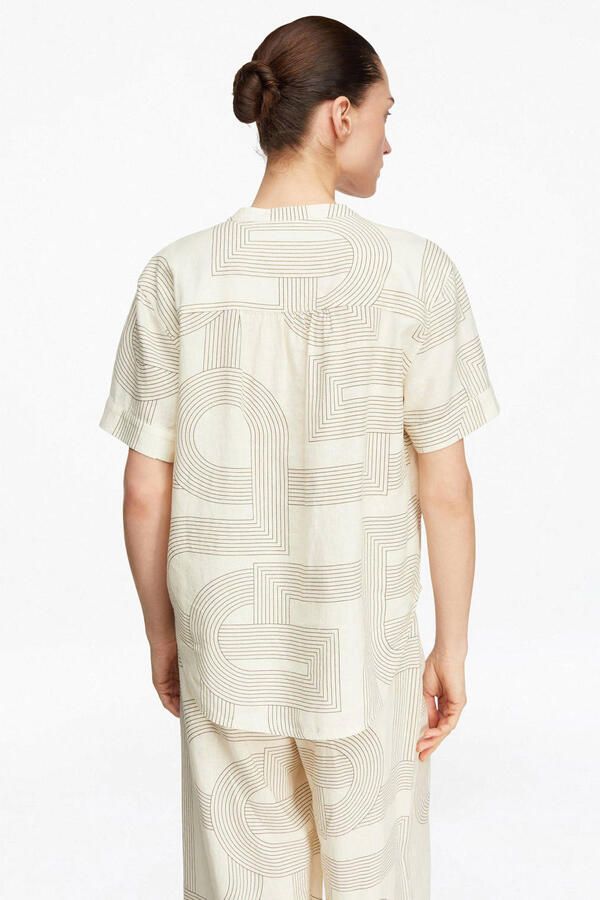 Comma blouse met linnen ecru - Foto 3