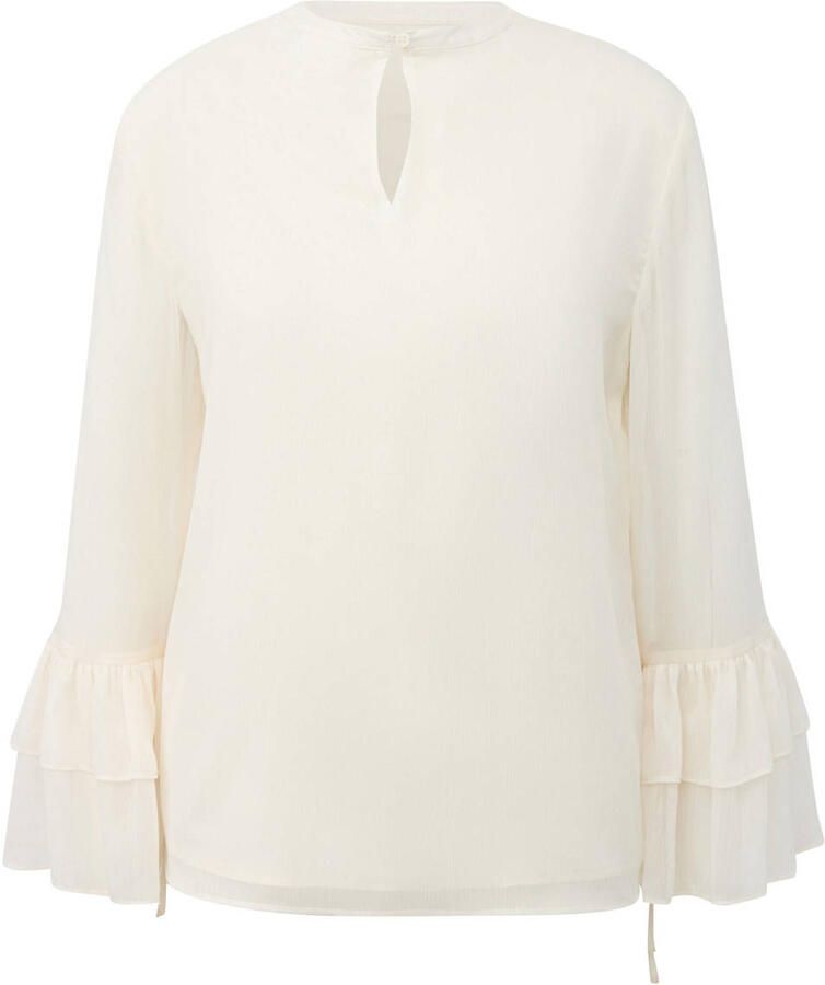 Comma blouse met volantmouwen