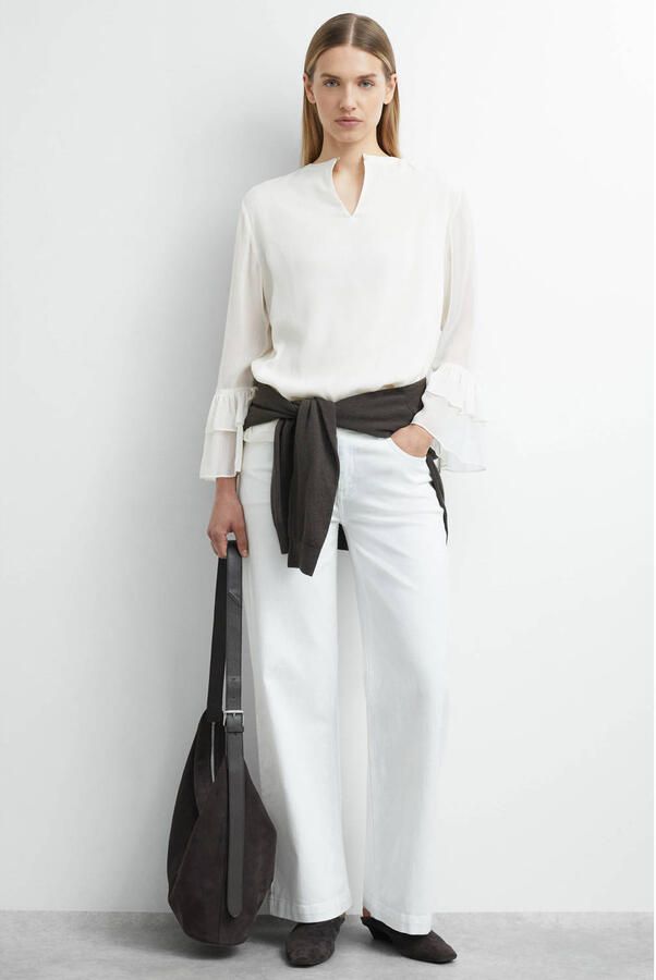 Comma blouse met volantmouwen - Foto 2