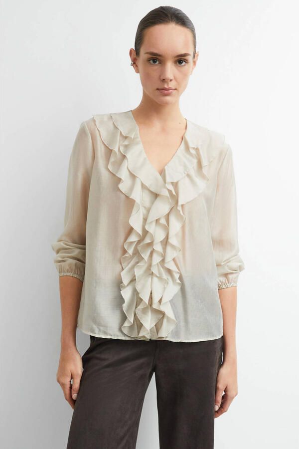Comma blouse met ruches