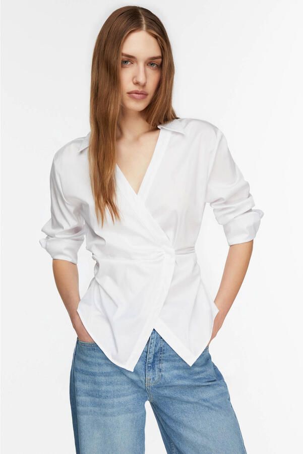Comma Blouse met rimpels en V-hals - Foto 2