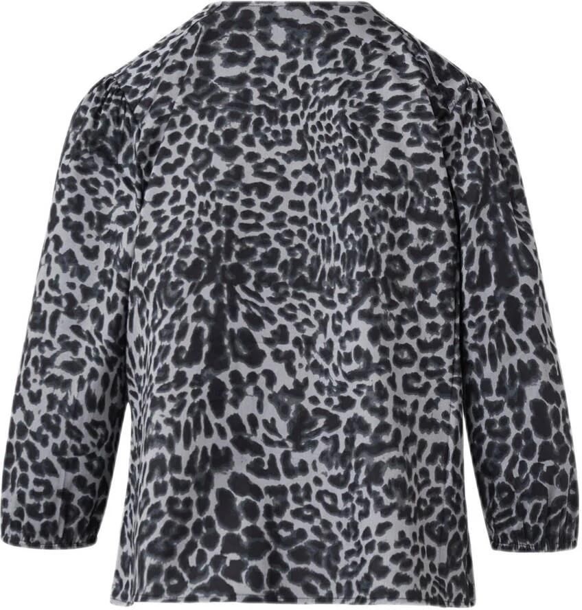 Comma Klassieke blouse met all-over luipaardprint