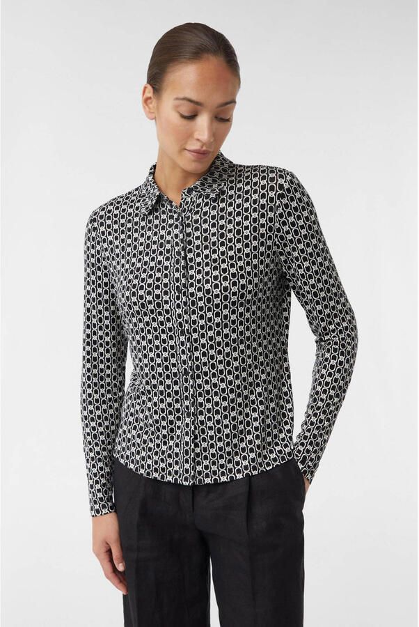 Comma Blouseshirt van een mix van viscose en elastaan met knoopsluiting - Foto 2
