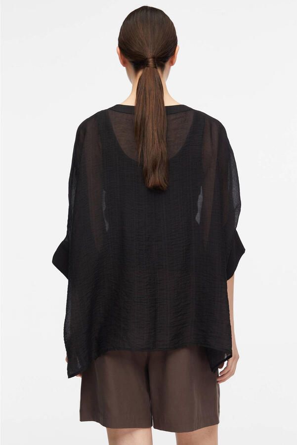 Comma relaxed fit blouse van viscosemix met V-hals - Foto 3