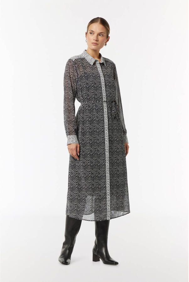 Comma Midi-jurk met strikceintuur