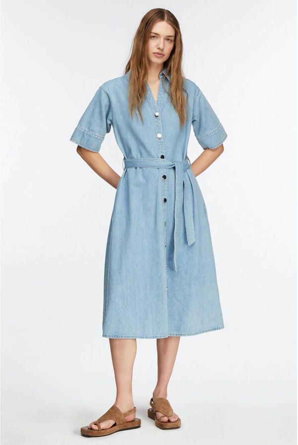 Comma midi-jurk in denimlook met lyocell