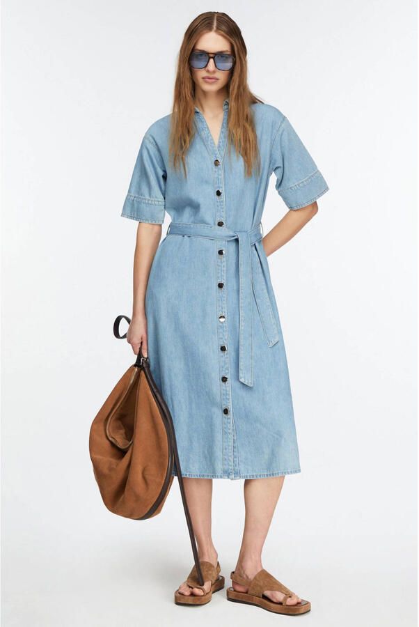 Comma midi-jurk in denimlook met lyocell - Foto 3