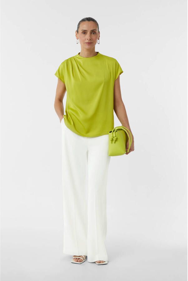 Comma Regular fit blouseshirt met plooien - Foto 2