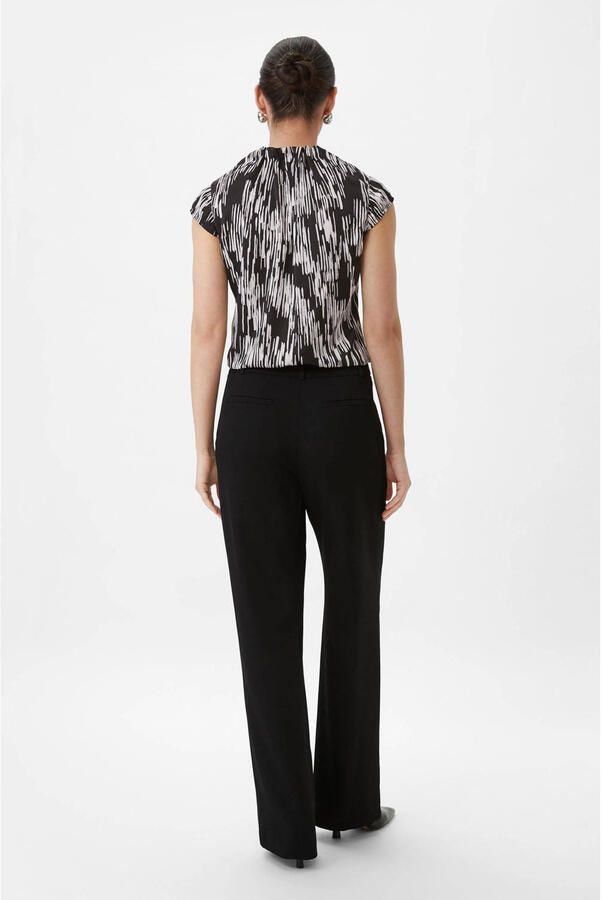 Comma blousetop met ruches grijs zwart - Foto 2