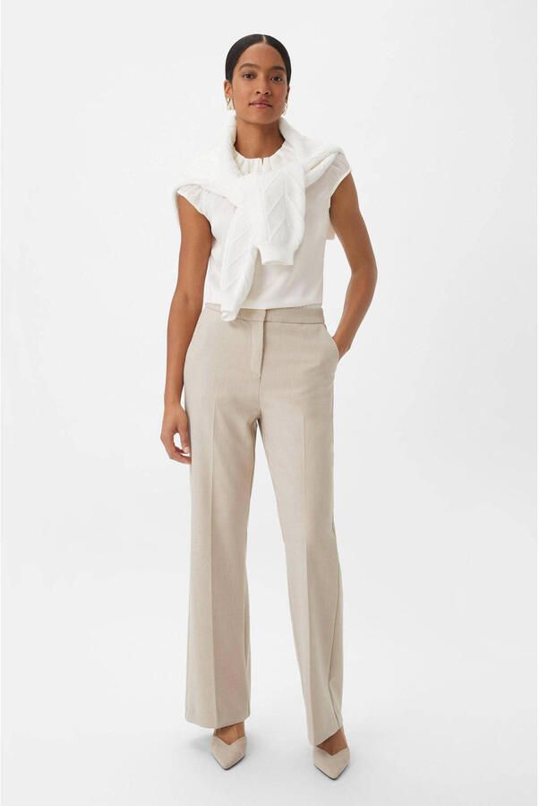 Comma Satijnen blouse met rimpeling aan de hals