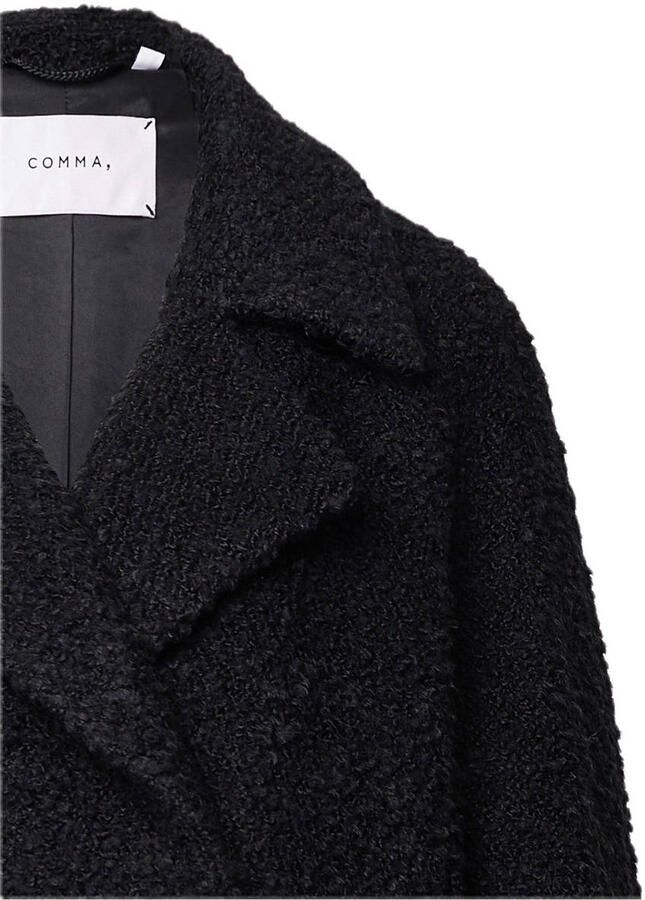 Comma boucle mantel zwart - Foto 2