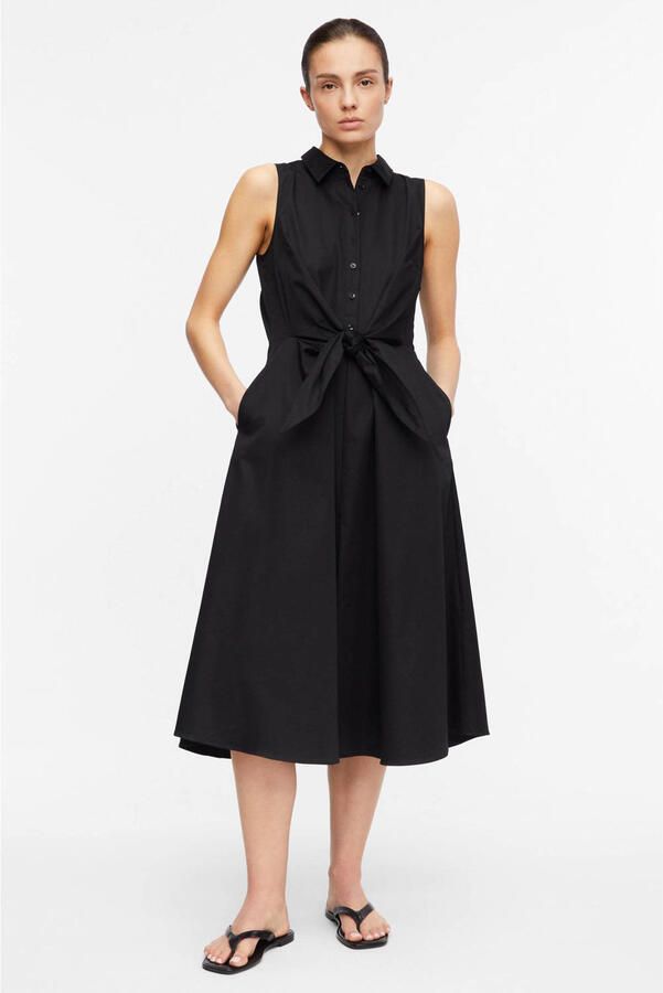 Comma midi-jurk met platte kraag