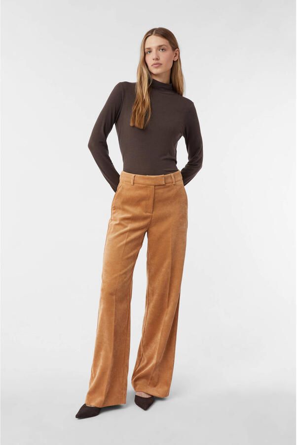 Comma Wide fit corduroy broek met persplooien model 'September' - Foto 1
