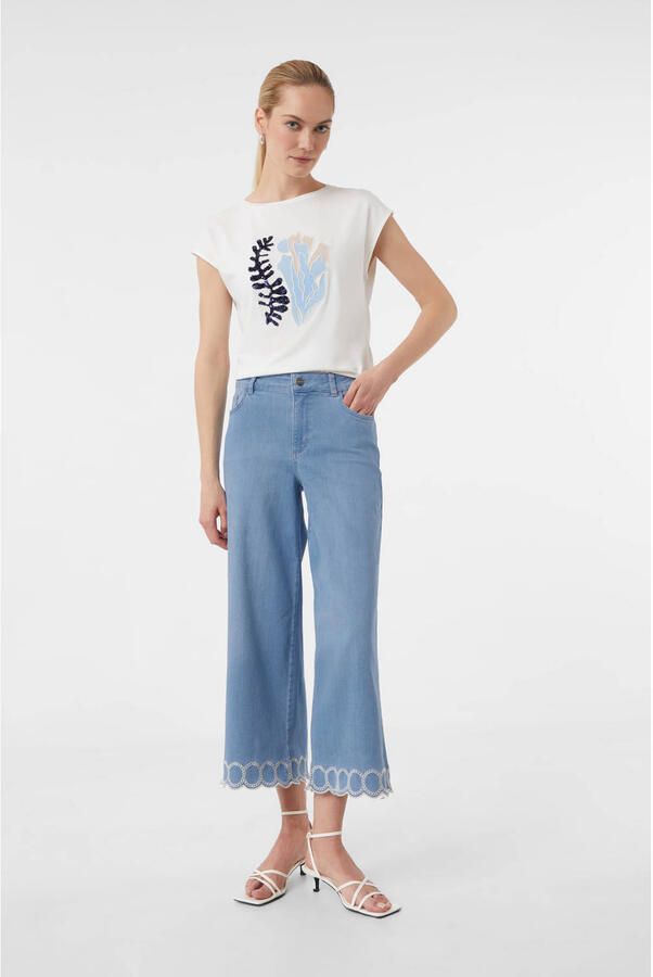 Comma cropped jeans medium blue denim