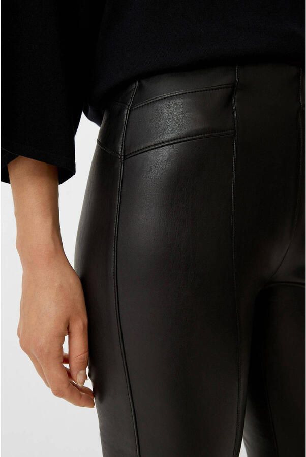 Comma cropped slim fit tregging zwart