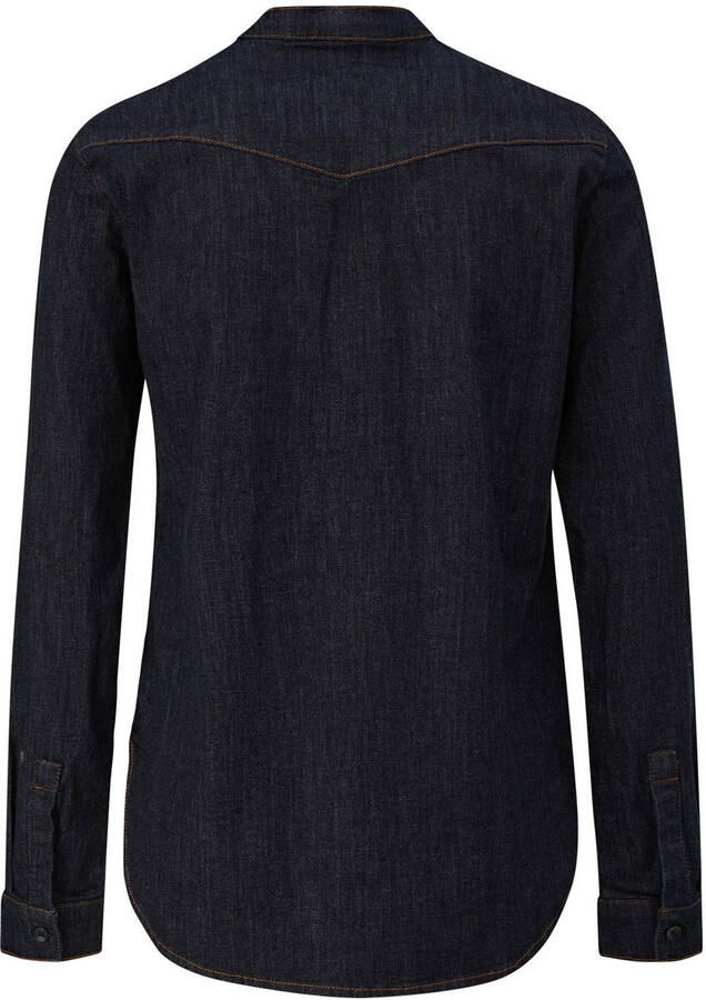 Comma Regular fit jeansblouse met strikdetail - Foto 2