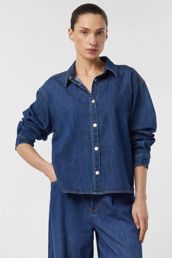 Comma denim blouse dark blue denim