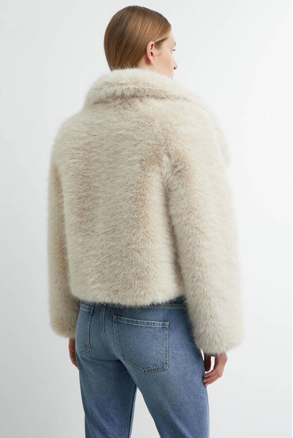 Comma faux fur winterjas beige - Foto 3