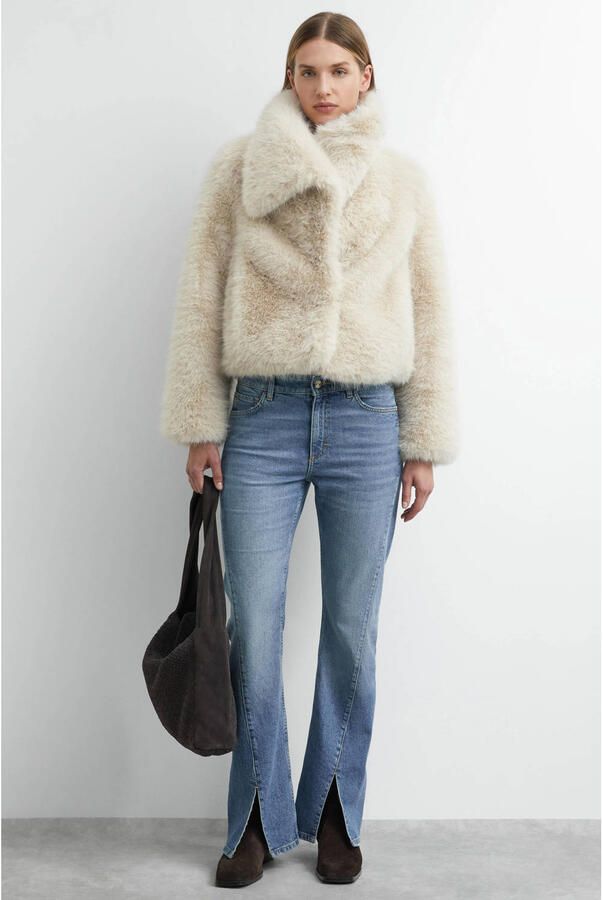 Comma faux fur winterjas beige - Foto 2