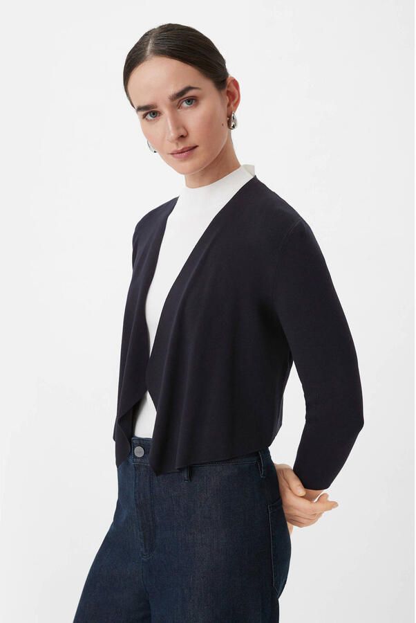 Comma Kort gebreid jack met opengewerkte voorkant - Foto 2