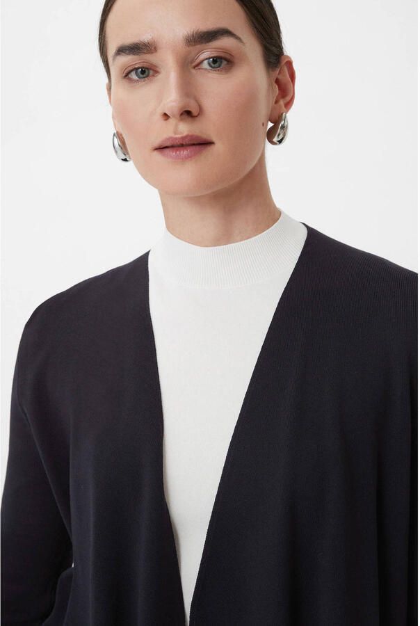 Comma Kort gebreid jack met opengewerkte voorkant