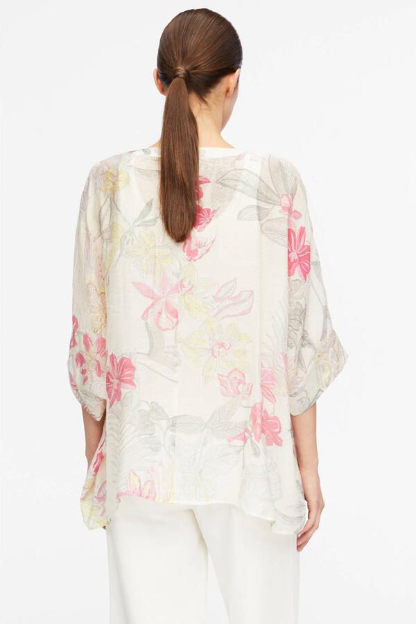 Comma relaxed fit blouse van viscosemix in all-over look - Foto 3