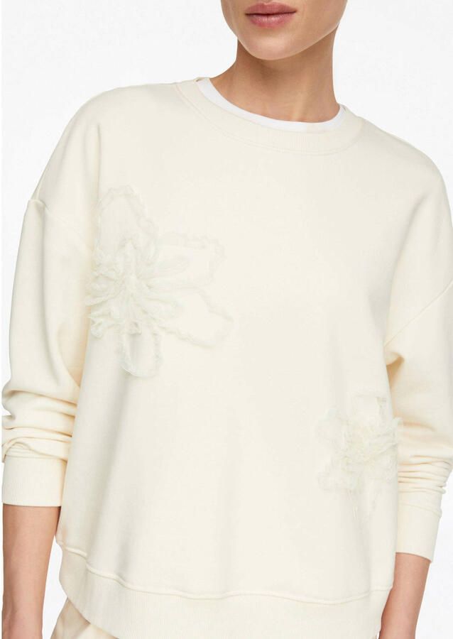 Comma gebloemde sweater ecru