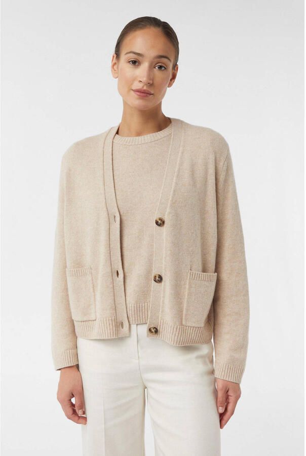 Comma Gebreid jack van wolmix met V-hals - Foto 2