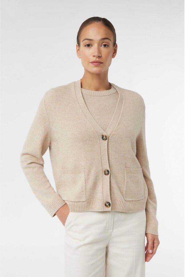 Comma Gebreid jack van wolmix met V-hals