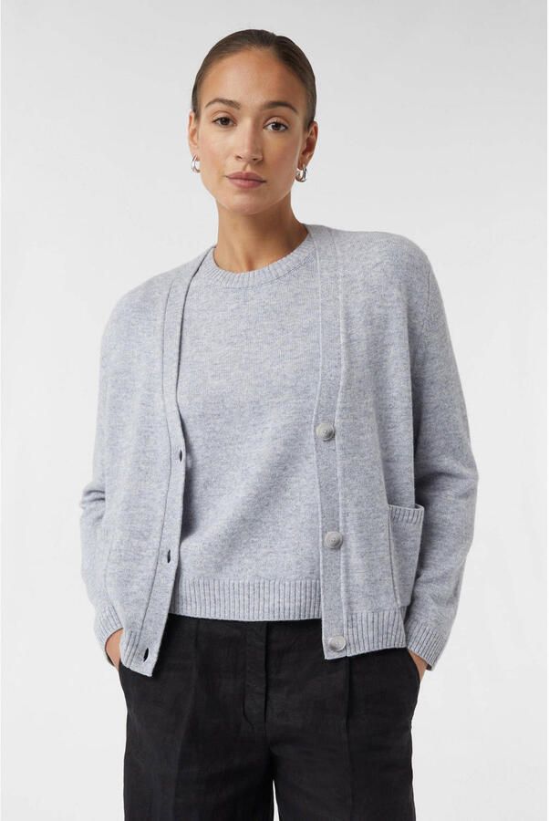 Comma Gebreid jack van wolmix met V-hals - Foto 2