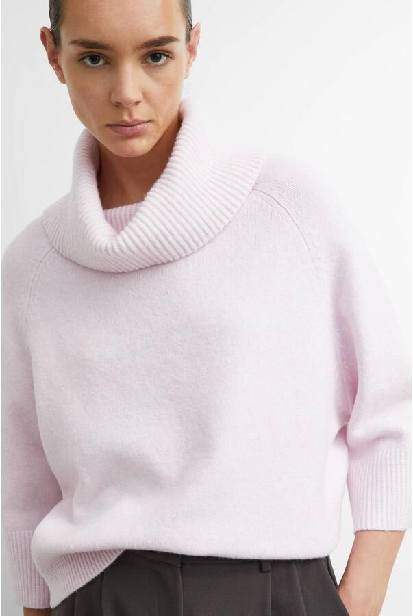 Comma oversized gebreide pullover met wol