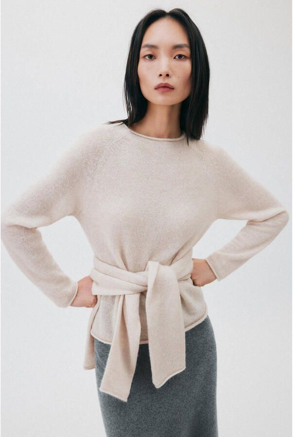 Comma Slim fit pullover met mix van wol en alpaca