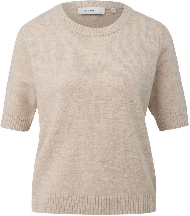 Comma Pullover van katoenmix in fijntricotlook