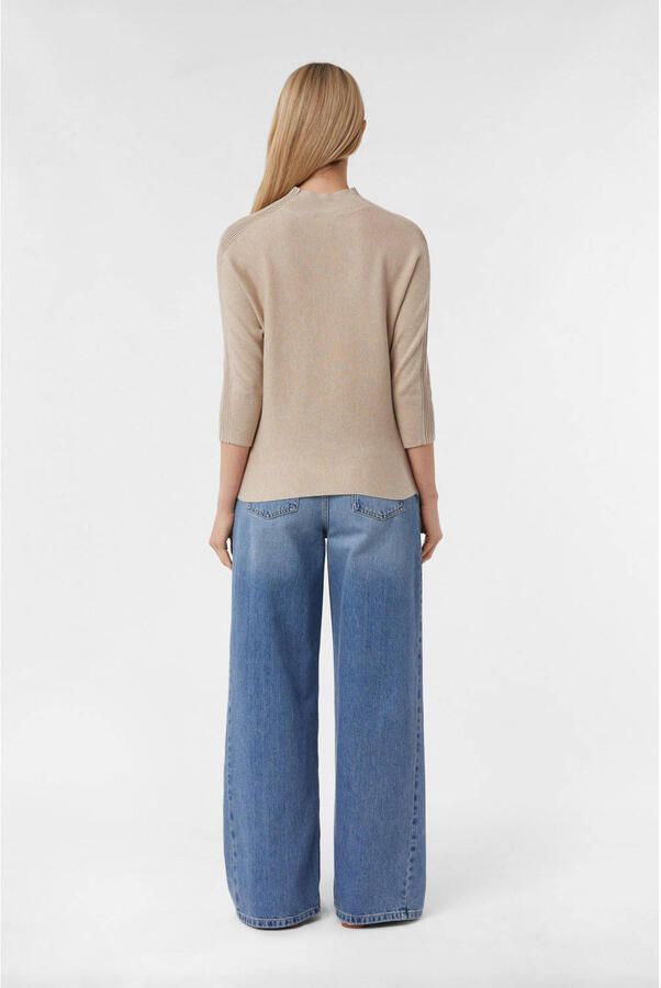 Comma Gebreide pullover met opstaande kraag en 3 4-mouwen - Foto 2