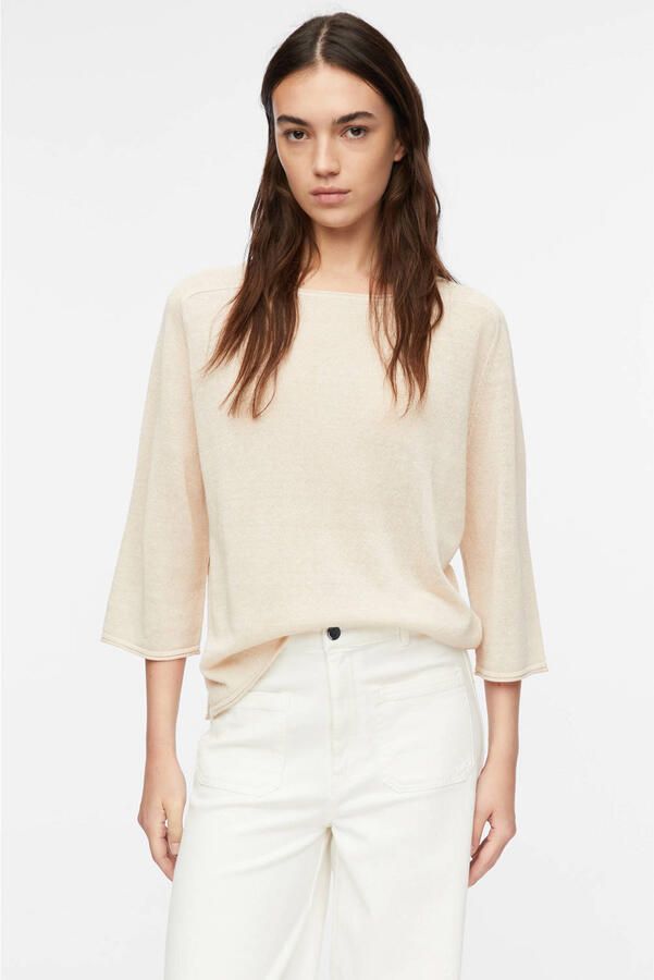 Comma gebreide trui met linnen beige