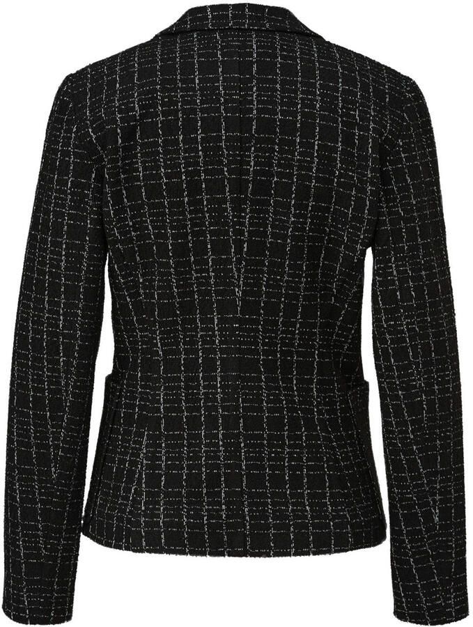 Comma geruite getailleerde blazer zwart grijs - Foto 3