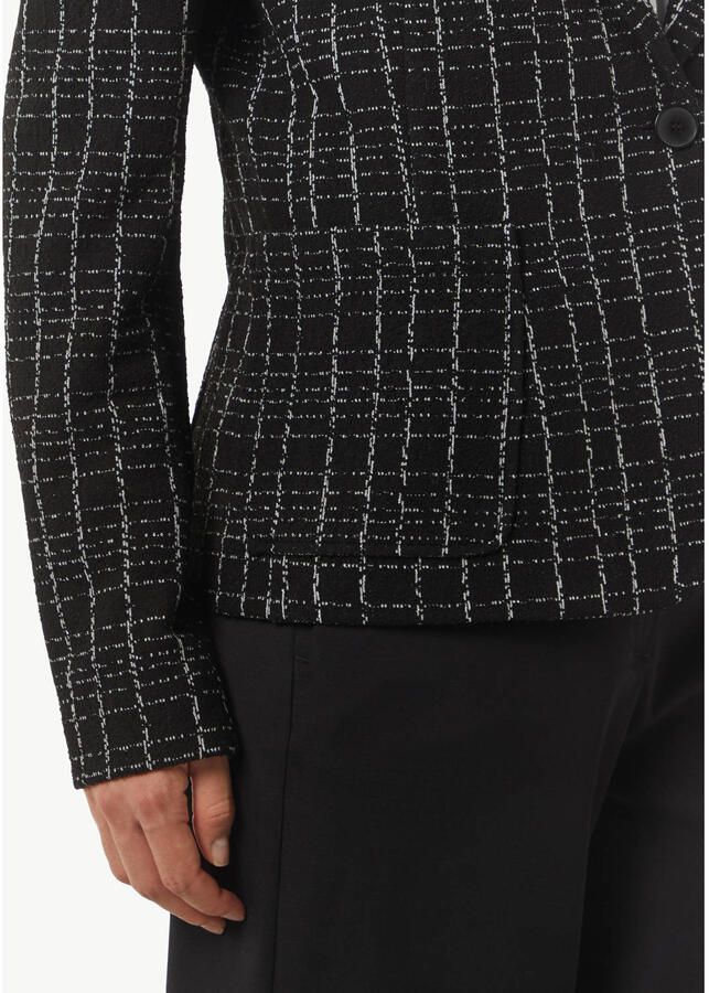 Comma geruite getailleerde blazer zwart grijs