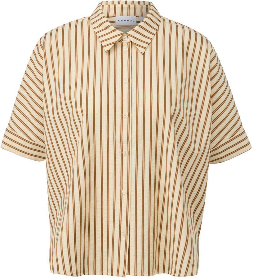 Comma gestreepte blouse beige - Foto 2