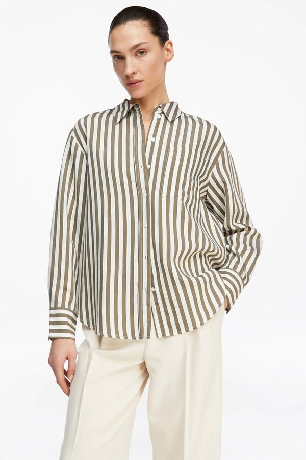 Comma Relaxed fit overhemdblouse van viscosemix
