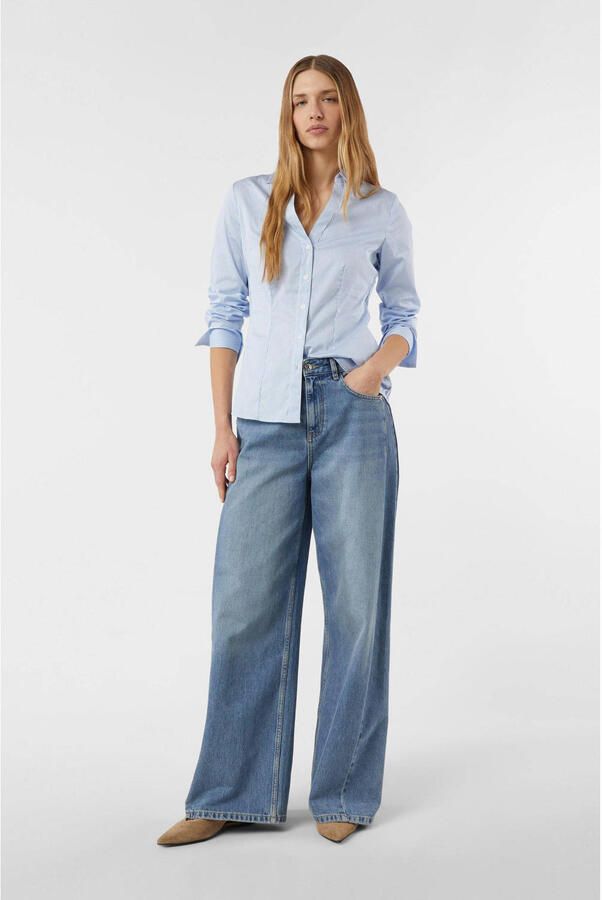 Comma Slim fit overhemdblouse met V-hals