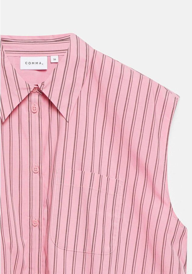 Comma gestreepte blouse roze - Foto 3