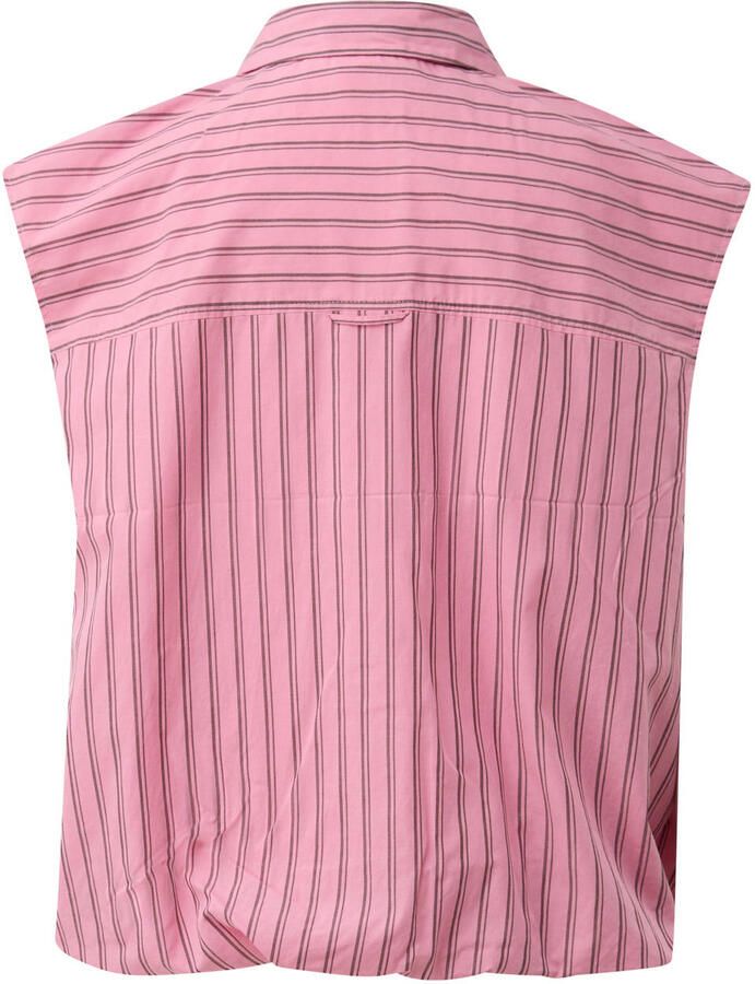 Comma gestreepte blouse roze - Foto 2