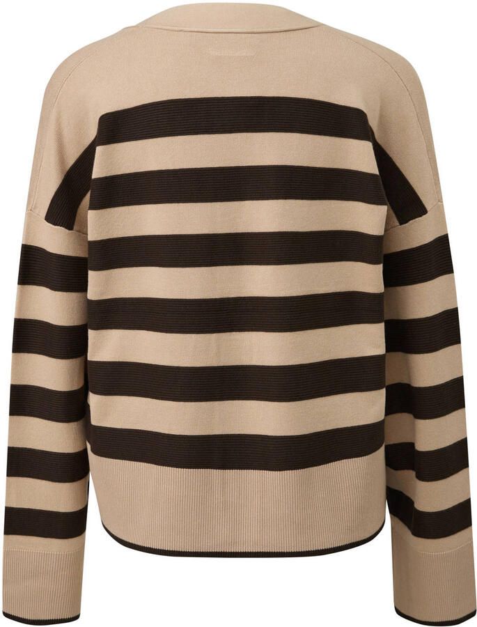 Comma gestreepte gebreid vest beige - Foto 2