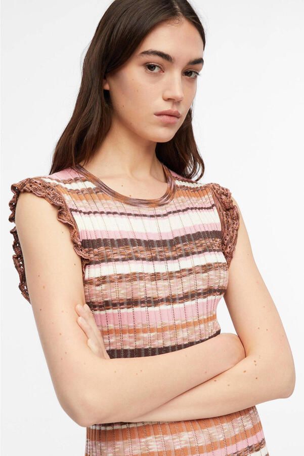 Comma gestreepte midi jurk multi