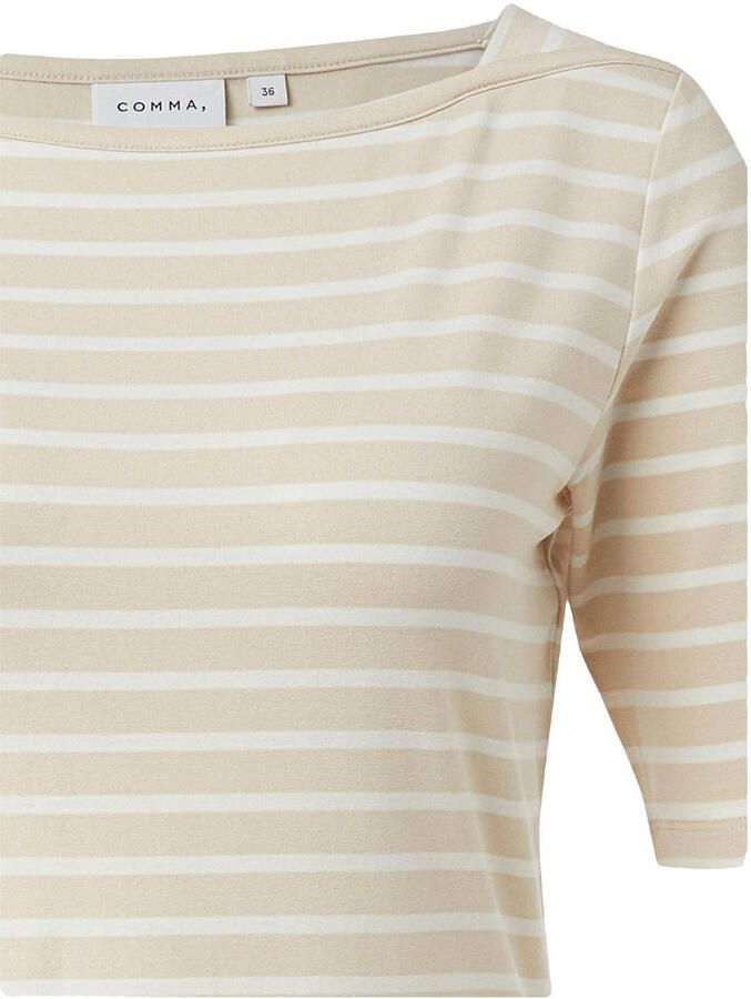Comma T-shirt met boothals - Foto 2