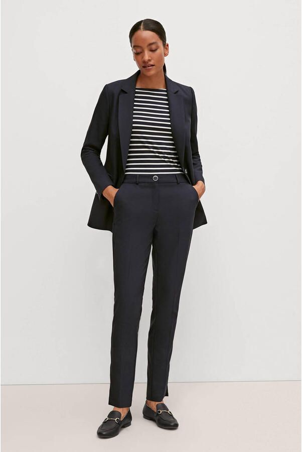 Comma Shirt met korte mouwen met strepen en slim fit - Foto 2