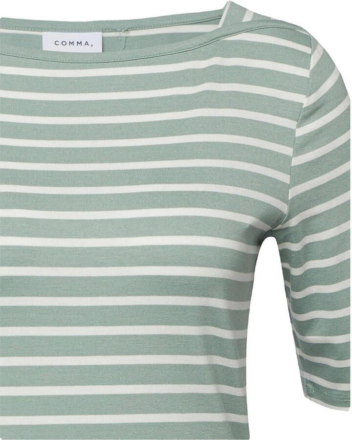 Comma Slim fit T-shirt van viscosemix - Foto 3