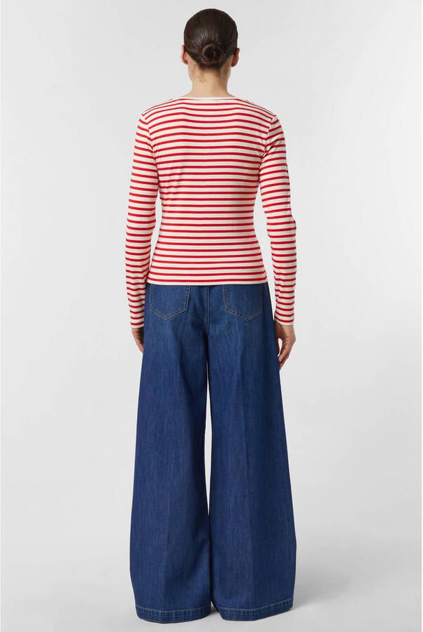 Comma Shirt met lange mouwen met ronde hals en Statement-stitching - Foto 3